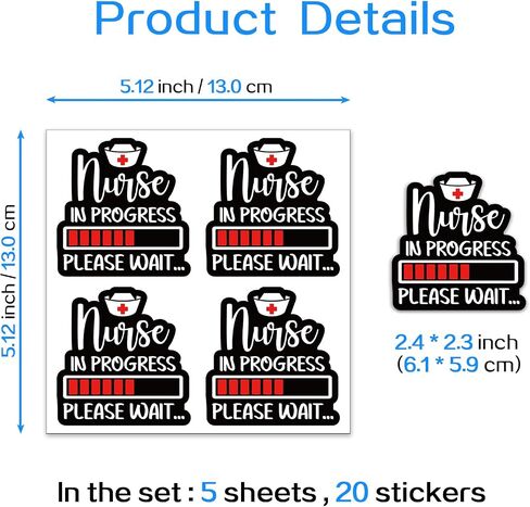 YAZMEEN 20 Pcs Funny Medical Nurse Stickers 2.5'' Wee Woo Ambulance Gifts Stickers for EMT EMS Paramedic Nurse Doctor Ambulance Driver Nursing Stickers Decals for Water Bottle Laptop Phone Envelope in Kuwait