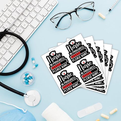 YAZMEEN 20 Pcs Funny Medical Nurse Stickers 2.5'' Wee Woo Ambulance Gifts Stickers for EMT EMS Paramedic Nurse Doctor Ambulance Driver Nursing Stickers Decals for Water Bottle Laptop Phone Envelope in Kuwait
