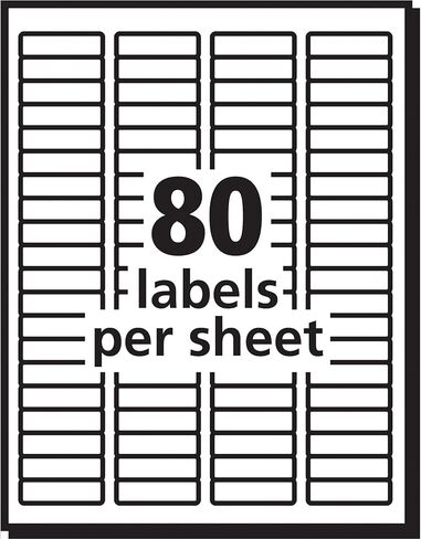 Avery Printable Return Address Labels with Sure Feed, 0.5" x 1.75", White, 8,000 Blank Mailing Labels (05167) in Saudi Arabia