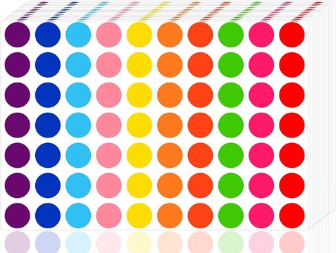 3500 Pieces Dot Stickers, 3/4 inch Color Coding Labels, 10 Color Circle Price Stickers for Office Classroom Student in Kuwait