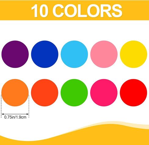 3500 Pieces Dot Stickers, 3/4 inch Color Coding Labels, 10 Color Circle Price Stickers for Office Classroom Student in Kuwait