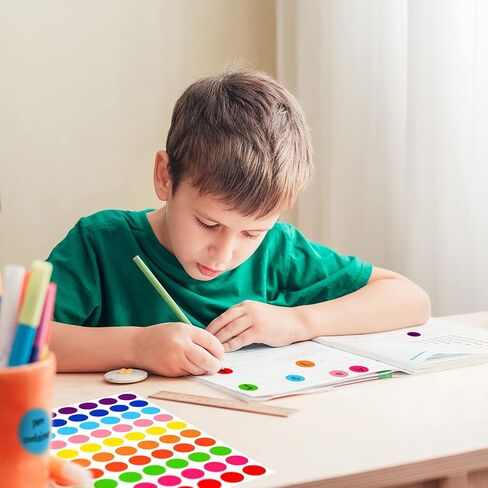 3500 Pieces Dot Stickers, 3/4 inch Color Coding Labels, 10 Color Circle Price Stickers for Office Classroom Student in Kuwait