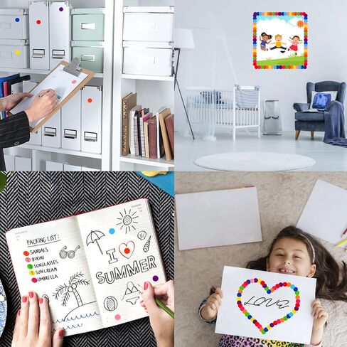 3500 Pieces Dot Stickers, 3/4 inch Color Coding Labels, 10 Color Circle Price Stickers for Office Classroom Student in Kuwait