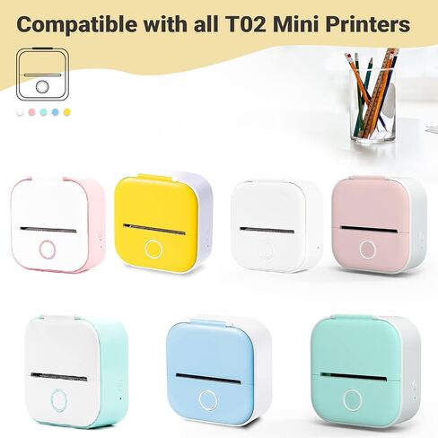 Thermal Pocket Printer Paper, White Self-Adhesive Paper Compatible with T02/M02X/M02L/Y02C/Q02 Bluetooth Mini Sticker Printer, Black On White Paper for Journal Photo, 50mm x 3.5m, 3 Rolls in Saudi Arabia