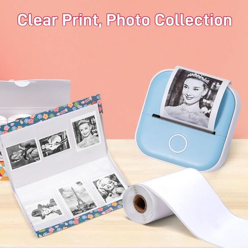 Thermal Pocket Printer Paper, White Self-Adhesive Paper Compatible with T02/M02X/M02L/Y02C/Q02 Bluetooth Mini Sticker Printer, Black On White Paper for Journal Photo, 50mm x 3.5m, 3 Rolls in Saudi Arabia