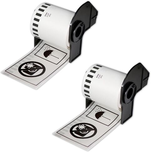 Betckey-Black On Clear Film Bublicated Tape Place for Brother DK-2113 (2-3/7 "x 50 ') ، استخدم مع طابعات Losta QL Label [2 Rolls] in Kuwait