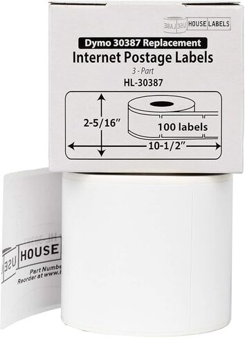 Houselabels 2-5/16 x 10-1/2 Inches Dymo-Compatible 30387 3-Part Internet Postage Labels, 1 Roll, 100 Labels per Roll in Saudi Arabia