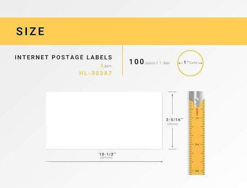 Houselabels 2-5/16 x 10-1/2 Inches Dymo-Compatible 30387 3-Part Internet Postage Labels, 1 Roll, 100 Labels per Roll in Saudi Arabia