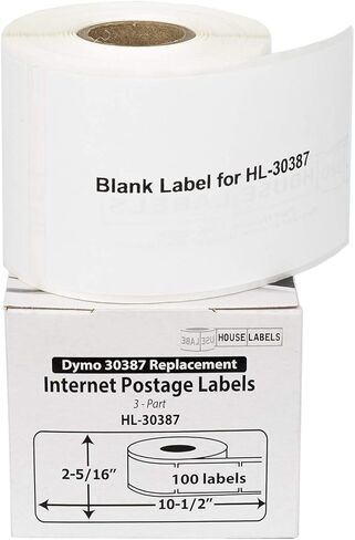 Houselabels 2-5/16 x 10-1/2 Inches Dymo-Compatible 30387 3-Part Internet Postage Labels, 1 Roll, 100 Labels per Roll in Saudi Arabia
