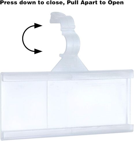 Plastic Wire Shelf Label Holder, Reusable Shelf Tags for Pantry Retail Store, Supermarket UPC Price Card & Ticket Display, Strong & Easy Clip Design Tight Snap Lock Closure. 1-1/4" H X 3" W (25) in Kuwait