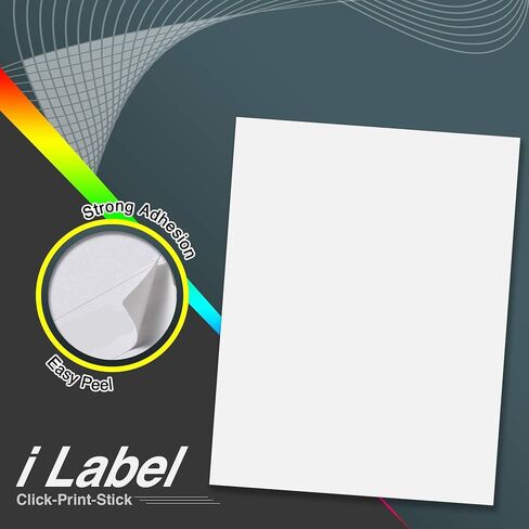 8.5" x 11" Full Sheet Label Sticker Paper for Laser & Inkjet Printers [100 Sheets,100 Labels] in Kuwait