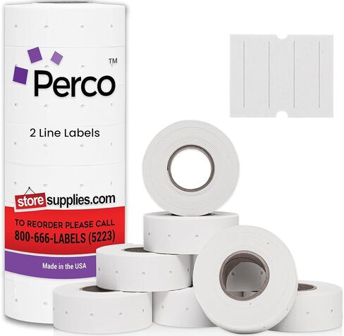 ملصقات بيضاء من Perco 2 Line - 1 جبل ، 6000 تسميات تسعير فارغة لبرنامج Perco 2 خط الأسعار ومدافع التاريخ in Kuwait