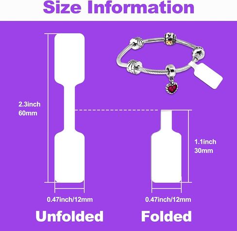 500Pcs Jewelry Price Tags Stickers Roll for Necklace Ring Display Labels, Rectangular Self Adhesive Indentification Tags, AveneMark Pricemarker Labels Accessories Display Paper (500Pcs Price Tags) in Kuwait