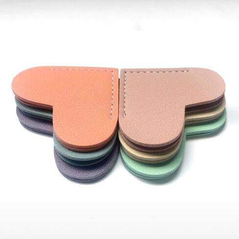 Leather Heart Bookmarks - Winjeto 6 Pieces Cute Corner Page Book Marks for Teachers Students Book Reading Lovers, for School Office Home Supplies (Heart（6pcs）) in Saudi Arabia