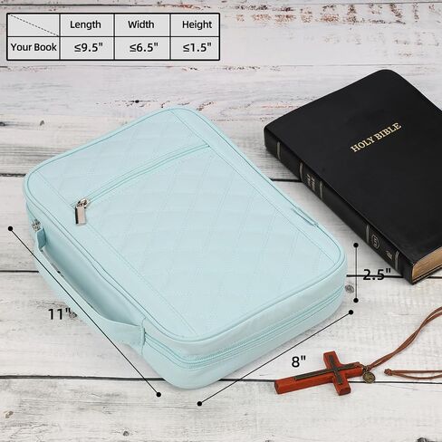 FINDCOZY Bible Cover for Women, Durable Carrying Book Case Church Bag for Biblical Accessories with Handle and Zippered Pocket, for Scriptures, Pink in Saudi Arabia