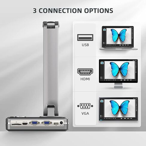 Joyusing V500-4K VGA/HDMI/USB Three Mode Mode 13MP Camera ، OCR for Windows ، متوافق مع الإسقاط في الوقت الفعلي ، مؤتمرات الويب ، التعلم عن بعد ، التدريس عن بُعد-MAC ، Windows ، Chromebook in Kuwait