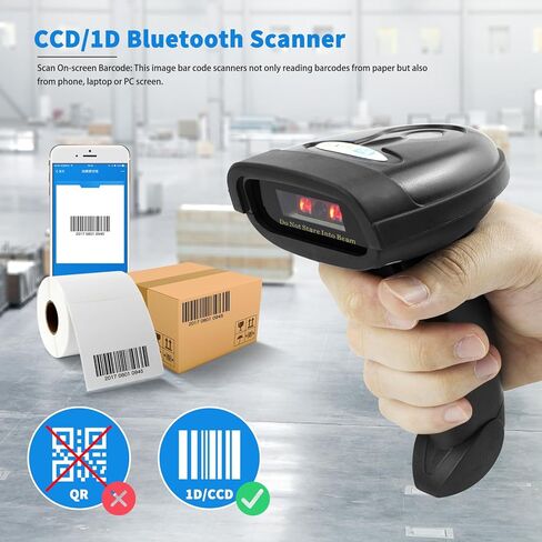 NETUM Bluetooth Barcode Scanner, Compatible with 2.4G Wireless & Bluetooth Function & Wired Connection, Connect Smart Phone, Tablet, PC, CCD Bar Code Reader Work with Windows, Mac,Android (NT-1228BC) in Kuwait