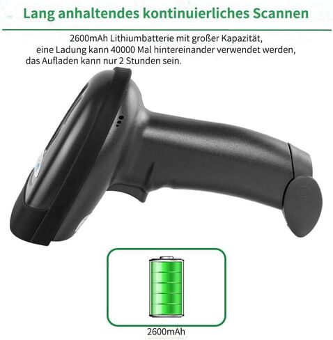 NETUM Bluetooth Barcode Scanner, Compatible with 2.4G Wireless & Bluetooth Function & Wired Connection, Connect Smart Phone, Tablet, PC, CCD Bar Code Reader Work with Windows, Mac,Android (NT-1228BC) in Kuwait