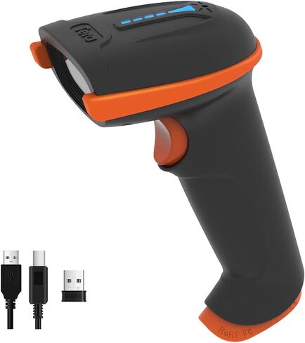 Tera Barcode Scanner Wireless 1D Laser Barcode Reader مع مؤشر مستوى البطارية ، متعدد الاستخدامات 2 في 1 2.4 جيجا هرتز و USB 2.0 سلكية in Kuwait