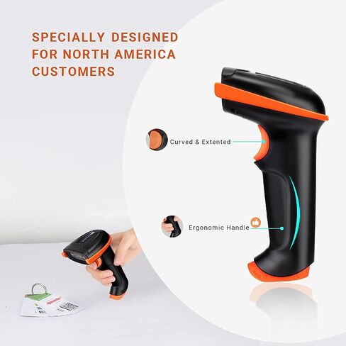 Tera Barcode Scanner Wireless 1D Laser Barcode Reader مع مؤشر مستوى البطارية ، متعدد الاستخدامات 2 في 1 2.4 جيجا هرتز و USB 2.0 سلكية in Kuwait