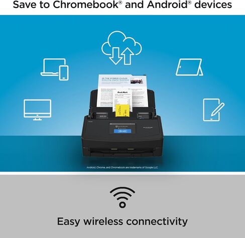 SCANSNAP IX1600 اللاسلكي أو USB مستند سحابة عالي السرعة ، ماسح ضوئي للصور والإيصال مع شاشة تعمل باللمس الكبيرة وتغذية المستندات التلقائية لجهاز MAC أو PC ، 17 واط ، الأسود in Kuwait