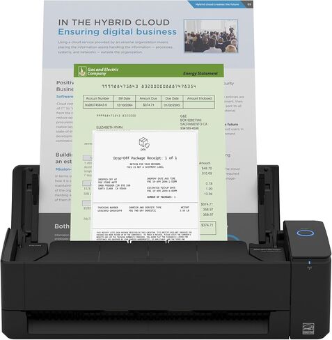 ScanSnap iX1300 Compact Wireless or USB Double-Sided Color Document, Photo & Receipt Scanner with Auto Document Feeder and Manual Feeder for Mac or PC, Black in Saudi Arabia