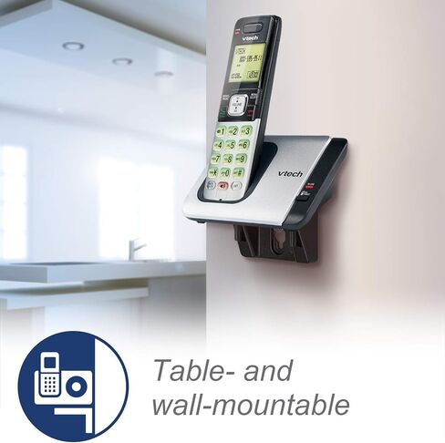 VTech CS6719-2 2-HAYPLALL PHONE مع معرف المتصل/انتظار المكالمات ، والاتصال الداخلي للهاتف وعرض/لوحة المفاتيح الخلفية ، والفضة in Kuwait