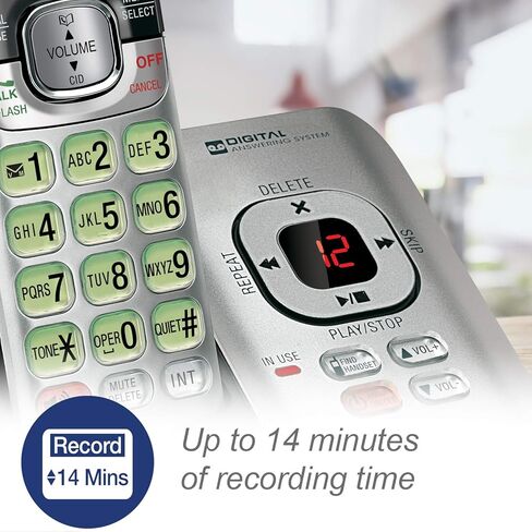 VTech CS6529-4B 4-HA-HAYPER DECT 6.0 اللاسلكي مع نظام الرد على العناية ومعرف المتصل ، قابلة للتوسيع حتى 5 أجهزة ، قابلة للتجربة على الحائط ، الأزرق/الأخضر/الأحمر/الفضة in Kuwait