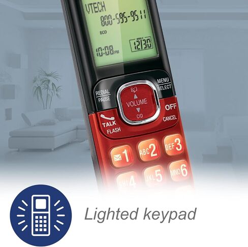 VTech CS6529-4B 4-HA-HAYPER DECT 6.0 اللاسلكي مع نظام الرد على العناية ومعرف المتصل ، قابلة للتوسيع حتى 5 أجهزة ، قابلة للتجربة على الحائط ، الأزرق/الأخضر/الأحمر/الفضة in Kuwait