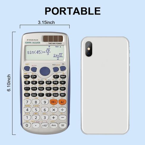 Scientific Calculators, Solar Scientific Calculator Large Screen 417 Function, Calculators Very Suitable for High School and College Students Calculus Algebra and Other Math Textbooks (Solar) in Kuwait