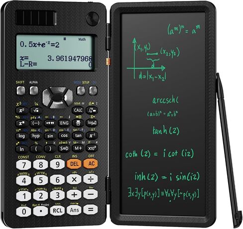 Upgraded 991ES Plus Desktop Scientific Calculator, ROATEE CalcNote Multiview 4-Line Display with Erasable LCD Writing Tablet, Solar Battery Power with Notepad for School and Business in Saudi Arabia