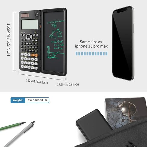 Upgraded 991ES Plus Desktop Scientific Calculator, ROATEE CalcNote Multiview 4-Line Display with Erasable LCD Writing Tablet, Solar Battery Power with Notepad for School and Business in Saudi Arabia