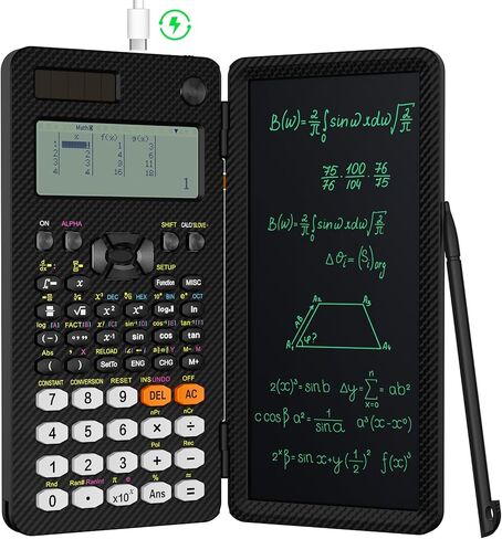 Upgraded 991ES Plus Desktop Scientific Calculator, ROATEE CalcNote Multiview 4-Line Display with Erasable LCD Writing Tablet, Solar Battery Power with Notepad for School and Business in Saudi Arabia