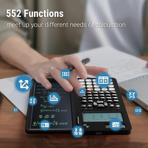Upgraded 991ES Plus Desktop Scientific Calculator, ROATEE CalcNote Multiview 4-Line Display with Erasable LCD Writing Tablet, Solar Battery Power with Notepad for School and Business in Saudi Arabia