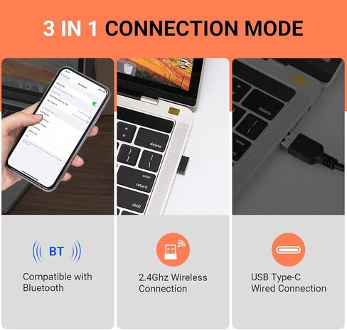 Tera Pro (Extreme Performance) Industrial Wireless Barcode Scanner 2D QR 1D Bar Code Reader 2.4G Wireless 2500mAh Compatible with Bluetooth Drop Resistant for Windows Mac Android iOS Model 8100 Orange in Kuwait