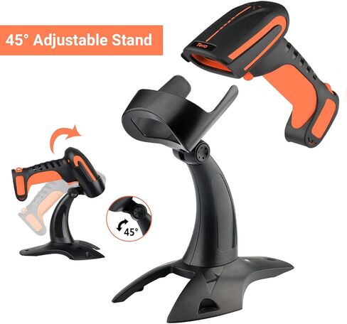 Tera Pro (Extreme Performance) Industrial Wireless Barcode Scanner 2D QR 1D Bar Code Reader 2.4G Wireless 2500mAh Compatible with Bluetooth Drop Resistant for Windows Mac Android iOS Model 8100 Orange in Kuwait