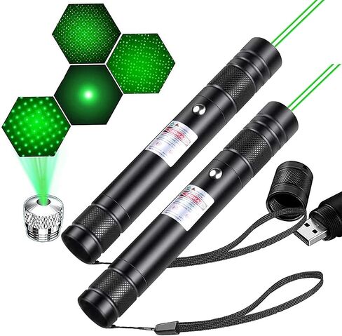 Advanced Long-Range Laser Pointer High Power - Rechargeable Green Laser Pointer with Removable Star Cap - Versatile Laser Pen for Astronomy Construction Presentations and Outdoor Adventures in Saudi Arabia