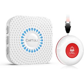 CallToU Caregiver Pager Call Button elderlyWireless SOS Call Button Vibration Pager Nurse Calling Alert System for Home Elderly Disabled Patient 2 SOS Call Buttons/Transmitters 2 Receivers