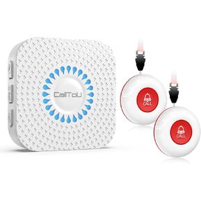 CallToU Caregiver Pager Call Button elderlyWireless SOS Call Button Vibration Pager Nurse Calling Alert System for Home Elderly Disabled Patient 2 SOS Call Buttons/Transmitters 2 Receivers in Kuwait