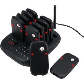 Retekess TD175P Restaurant Pager System Buzzers, Pagers for Restaurants, 3280 ft, Set with Vibration, Flashing and Buzzer, 30 Order Buzzers for Restaurant, Food Court, Firms