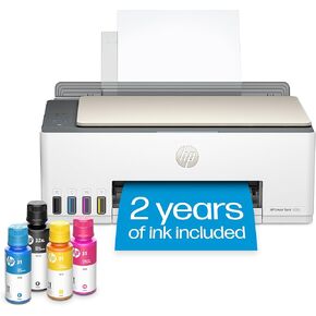 HP Smart-Tank 5000 Wireless All-in-One Ink-Tank Printer with up to 2 years of ink included, mobile print, scan, copy, white, 17.11 x 14.23 x 6.19