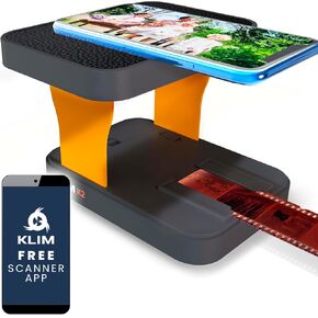KLIM K2 Mobile Film Scanner 35mm + New + Positive & Negative Scanner + Slide Scanner + Photo Scanner + 35mm Color Film Developing Kit Essential + Your own 35mm Film Developing Service at Home