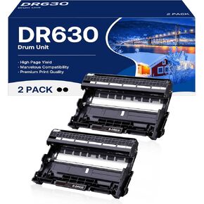 DR630 وحدة أسطوانة عالية العائد متوافقة مع Brother DR 630 DR-630 استبدال لـ HL-L2300D HL-L2320D HL-L2340DW HL-L2360DW HL-L2380DW MFC-L2700DW MFC-L2720DW DCP-L2520DW (2 Pack ، Not Tener)