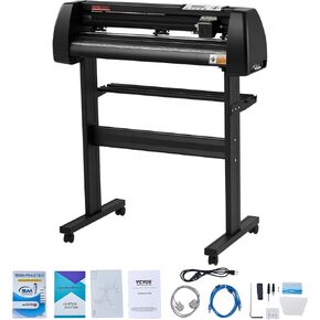 VEVOR 34inches Vinyl Cutter Machine, Bluetooth Cutting Plotter Machine, 400in/10m Accuracy Steel Roller Shaft Adjustable Speed Force, SignMaster Tool Kit for Sign Making Windows & Mobile