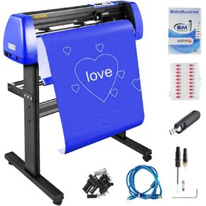 VEVOR Vinyl Cutter 28 Inch Vinyl Cutter Machine with 20 Blades Maximum Paper Feed 720mm Vinyl Plotter Cutter Machine with Sturdy Floor Stand Adjustable Force and Speed for Sign Making