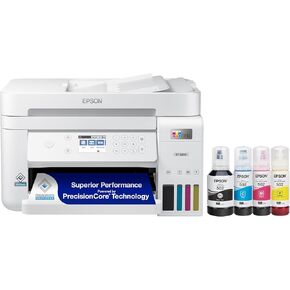Epson EcoTank ET-3850 Wireless Color All-in-One Cartridge-Free Supertank Printer with Scanner, Copier, ADF and Ethernet – The Perfect Printer Home Office,White