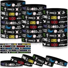 100 PCS Power of Faith Baseball Bible Bible Bacelets Silicone Bracelets with Christian Inspirational Consings Cistristures Procivational Baseball Ristberds Sports Party Gifts for Men Women