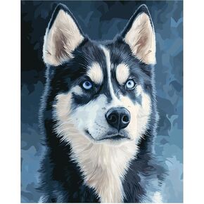 German Shepherd Dog Paint by Numbers for Adults on Canvas, Paint by Number Dog Portrait, Animals Easy Acrylic Oil Painting for Gift & Home Wall Decor16x20inch, No Frame