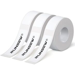 Label Maker Tape Compatible with Phomemo D30 Printer, White Sticker Thermal Paper Self-Adhesive Waterproof, 12 x 40 mm (0.47 x 1.57 in) 180 Labels/Roll, 3 Rolls