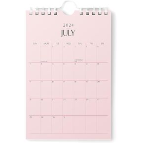 Karto Mini Wall Calendar 2025 - Vertical 6x9 inch Runs Until June 2026 - Small, Versatile and Easy Planning with the Aesthetic Desk Monthly Calendar - All Pink